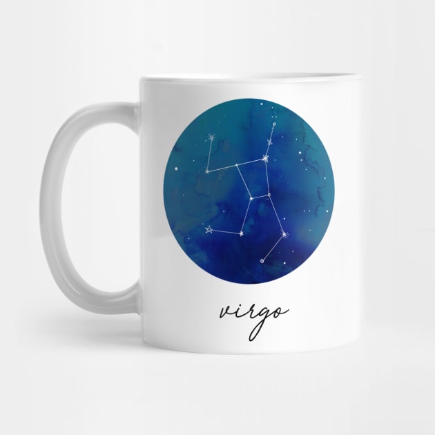 Virgo Watercolor Zodiac Constellation by aterkaderk